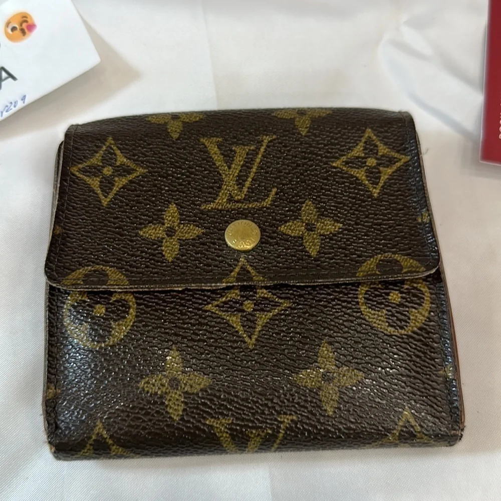 Louis Vuitton Monogram Portomone Bie Cult Credit Wallet Bifold ...
